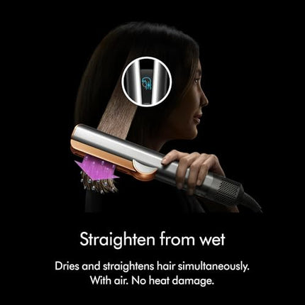 Dyson Airstrait™ Hair Straightener | Wet-to-dry straightener | Straightens with air | 2 airflows & 6 heat temperature settings (Prussian Blue/Rich Copper) (BRAND NEW/SEALED) - Unboxify