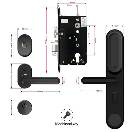 Godrej Advantis Smart Lock | GSL D1R | 3 in 1 Digital Lock I Fingerprint, Mobile App & BLE | Ideal for Right-Hand, Outside Opening Doors I 3-Yrs Warranty I Made in India - Unboxify