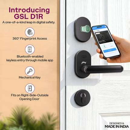 Godrej Advantis Smart Lock | GSL D1R | 3 in 1 Digital Lock I Fingerprint, Mobile App & BLE | Ideal for Right-Hand, Outside Opening Doors I 3-Yrs Warranty I Made in India - Unboxify