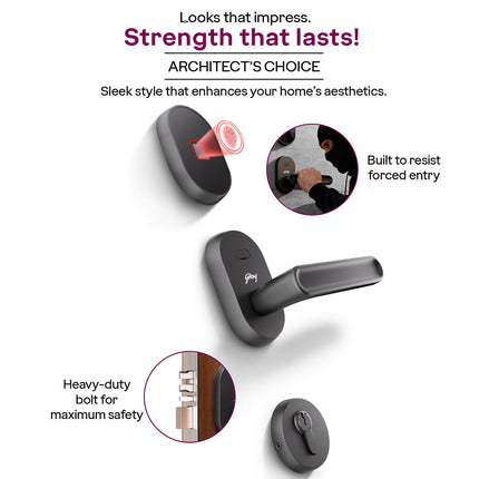 Godrej Advantis Smart Lock | GSL D1R | 3 in 1 Digital Lock I Fingerprint, Mobile App & BLE | Ideal for Right-Hand, Outside Opening Doors I 3-Yrs Warranty I Made in India - Unboxify