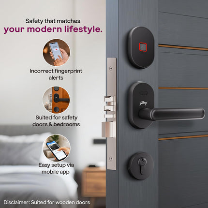 Godrej Advantis Smart Lock | GSL D1R | 3 in 1 Digital Lock I Fingerprint, Mobile App & BLE | Ideal for Right-Hand, Outside Opening Doors I 3-Yrs Warranty I Made in India - Unboxify