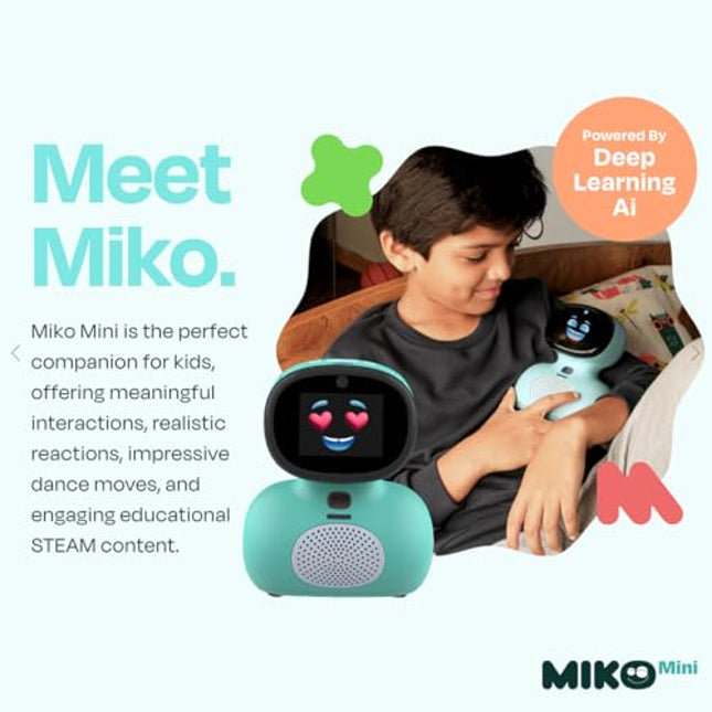 Miko Mini with 2 Years Free Max: AI Robot for Kids | Fosters STEAM Learning & Education | Packed with Games, Dance, Singing | Child-Safe Conversational Learning | Ideal Gift for Boys & Girls 5+ Blue - Unboxify