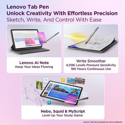 Lenovo Idea Tab Plus with Pen |Wifi +5G |12.1" 2.5K Display, 800nits Peak Brightness |8GB RAM + 256GB ROM (Expandable upto 2TB)| MediaTek Dimensity 6400| 10200mAh|4 Speakers with Dolby Atmos|Luna Grey - Unboxify