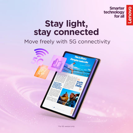 Lenovo Idea Tab Plus with Pen |Wifi +5G |12.1" 2.5K Display, 800nits Peak Brightness |8GB RAM + 256GB ROM (Expandable upto 2TB)| MediaTek Dimensity 6400| 10200mAh|4 Speakers with Dolby Atmos|Luna Grey - Unboxify
