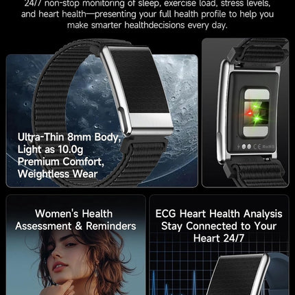 élixir SENSE Health & Fitness Tracker | Advanced 24/7 HRV, ECG, SpO₂, BP & Skin Temp Monitoring | Sleep, Stress & Activity Tracking | Body Composition Analysis | Recovery & Wellness Guidance (BRAND NEW/SEALED) - Unboxify