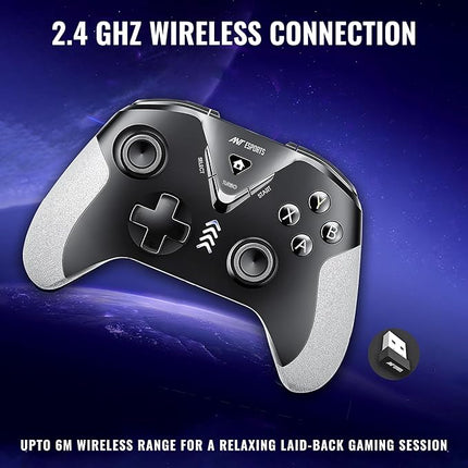 Ant Esports GP365 Pro Wireless Controller with Hall Effect Magnetic Triggers for PC/PS3/Android, 2.4G Connectivity (Black/Grey) - Unboxify