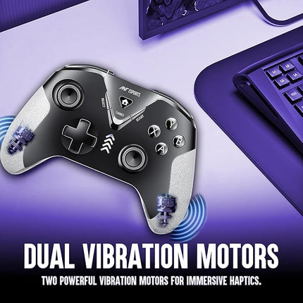 Ant Esports GP365 Pro Wireless Controller with Hall Effect Magnetic Triggers for PC/PS3/Android, 2.4G Connectivity (Black/Grey) - Unboxify