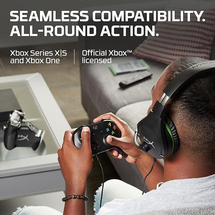 HyperX Cloudx Stinger Gaming Headphones, 3.5Mm Wired Connectivity, 40Mm Sound Drivers, Lightweight, Over Ear, Swivel-to-Mute Mic, Xbox-Licensed, Signature Memory Foam, Black-Green, 275G, 4P5K1AA - Unboxify