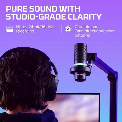 HyperX DuoCast - RGB USB Condenser Microphone for PC, PS5, PS4, Mac, Gaming, Streaming, Podcasts, Twitch, YouTube, Discord (4P5E2AA) - Unboxify