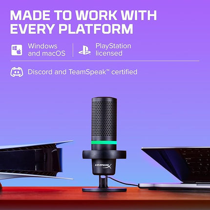 HyperX DuoCast - RGB USB Condenser Microphone for PC, PS5, PS4, Mac, Gaming, Streaming, Podcasts, Twitch, YouTube, Discord (4P5E2AA) - Unboxify