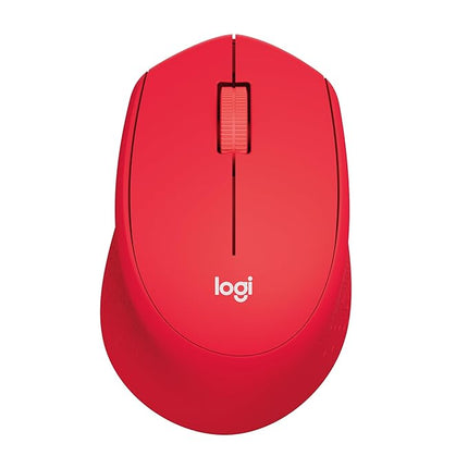 Logitech M331 Silent Plus Wireless Mouse, 2.4GHz with USB Nano Receiver, 1000 DPI Optical Tracking, 3 Buttons, 24 Month Life Battery, PC/Mac/Laptop - Red - Unboxify