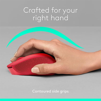 Logitech M331 Silent Plus Wireless Mouse, 2.4GHz with USB Nano Receiver, 1000 DPI Optical Tracking, 3 Buttons, 24 Month Life Battery, PC/Mac/Laptop - Red - Unboxify