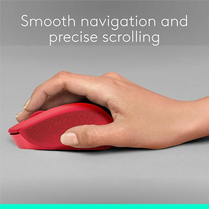 Logitech M331 Silent Plus Wireless Mouse, 2.4GHz with USB Nano Receiver, 1000 DPI Optical Tracking, 3 Buttons, 24 Month Life Battery, PC/Mac/Laptop - Red - Unboxify