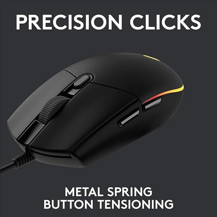 Logitech G102 Light Sync Gaming Mouse with Customizable RGB Lighting, 6 Programmable Buttons, Gaming Grade Sensor, 8K DPI Tracking,16.8mn Color, Light Weight - Black - Unboxify