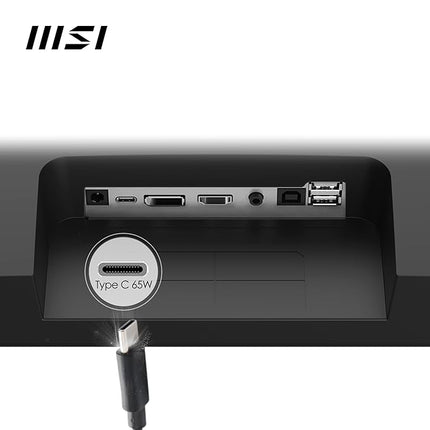 MSI Modern MD272XP 27 Inch FHD Office Monitor - 1920 x 1080 IPS Panel, 100 Hz, Eye-Friendly Screen, HDR Ready, Built-in Speakers, 4-Way Adjustable Stand, KVM - DP 1.2a, HDMI 1.4b, USB Type-C - Unboxify