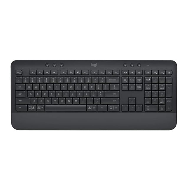 Logitech Signature K650 Wireless Keyboard with Wrist Rest, Full-Size, BLE Bluetooth or Logi Bolt USB Receiver, Comfort Deep-Cushioned Keys, Numpad, Compatible with Most OS/PC/Windows/Mac-Black - Unboxify