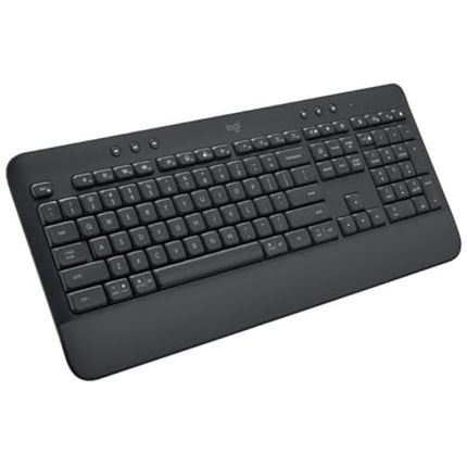 Logitech Signature K650 Wireless Keyboard with Wrist Rest, Full-Size, BLE Bluetooth or Logi Bolt USB Receiver, Comfort Deep-Cushioned Keys, Numpad, Compatible with Most OS/PC/Windows/Mac-Black - Unboxify