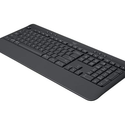 Logitech Signature K650 Wireless Keyboard with Wrist Rest, Full-Size, BLE Bluetooth or Logi Bolt USB Receiver, Comfort Deep-Cushioned Keys, Numpad, Compatible with Most OS/PC/Windows/Mac-Black - Unboxify