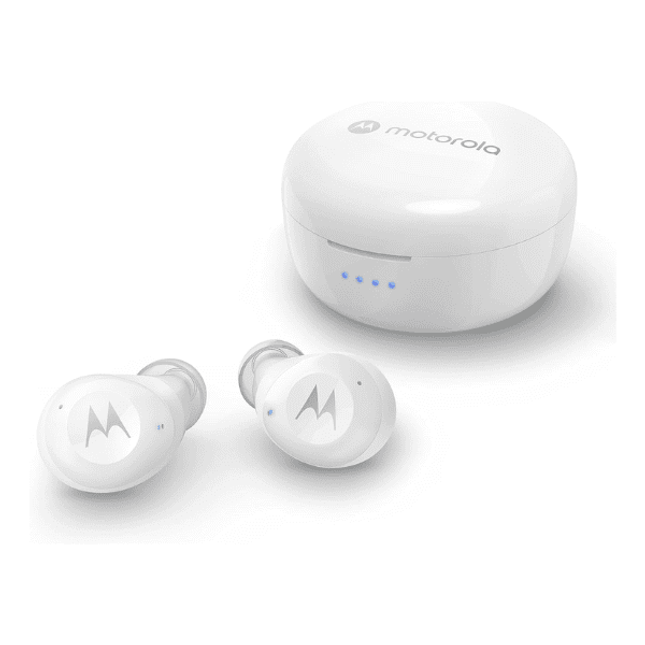 Motorola Moto Buds 270 ANC - True Wireless Bluetooth Earbuds with Microphone and Active Noise Cancellation - IPX5 Water Resistant, Touch Control, Comfort Fit - Includes Micro Charging Case - White (BRAND NEW/SEALED)