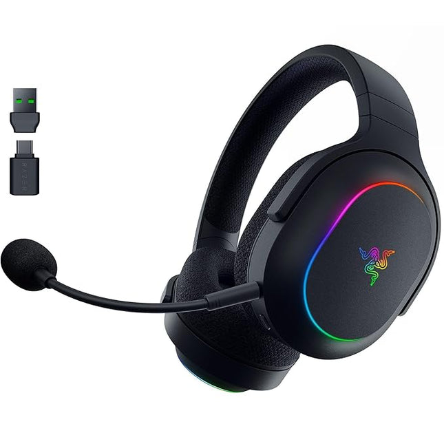 Razer Barracuda X Chroma - Wireless Multi-Platform Gaming Headset with 6 Zone Chroma RGB (SmartSwitch Hyperspeed & Bluetooth, 40mm Drivers, Detachable HyperClear Cardioid Mic) Black - Unboxify