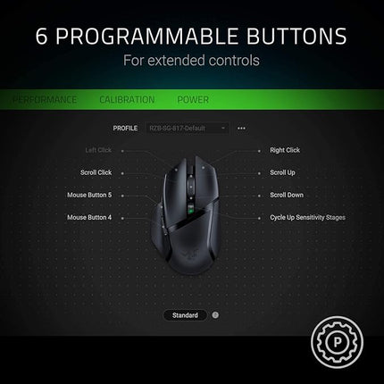 Razer Basilisk X HyperSpeed Wireless Gaming Mouse: Bluetooth & HyperSpeed Wireless Compatible - Unboxify