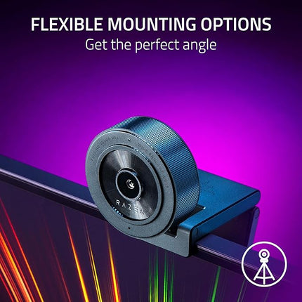 Razer Kiyo X Full HD Streaming Webcam: 1080p 30FPS or 720p 60FPS - Equipped with Auto Focus - Fully Customizable Settings - Flexible Mounting Options - RZ19-04170100-R3M1, Black - Unboxify