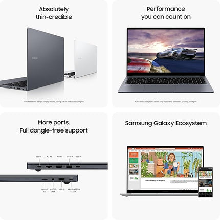 Samsung Galaxy Book4 (Gray, 16GB RAM, 512GB SSD)| 15.6" Full HD Screen | Intel i5 14th Gen 120U Processor |Windows 11 Home | MS Office 2021 | Fingerprint Reader | Intel Iris XE Graphics |RJ45 LAN Port - Unboxify