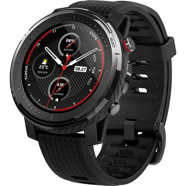 Amazfit Stratos 3 Smartwatch (Black Strap, Regular)
