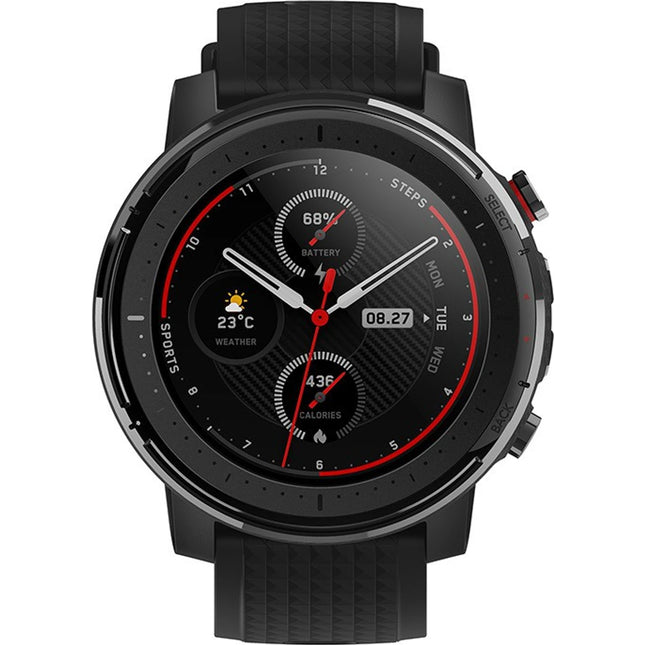 Amazfit Stratos 3 Smartwatch (Black Strap, Regular)