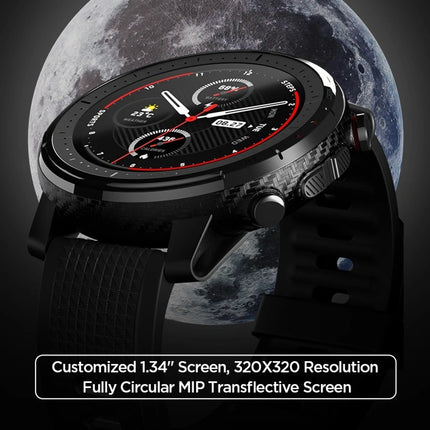 Amazfit Stratos 3 Smartwatch (Black Strap, Regular)