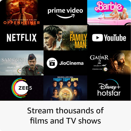 Firetv Stick 4K streaming device, supports Wi-Fi 6, HDR10+ Media Streaming Device (JET Black)