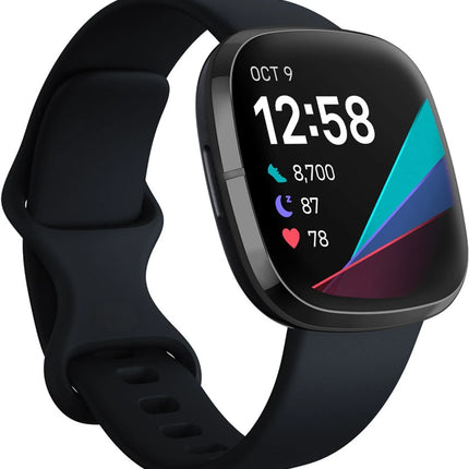 Fitbit Sense Advanced Smartwatch with Tools for Heart Health, Stress Management & Skin Temperature Trends (Black Strap, Regular)