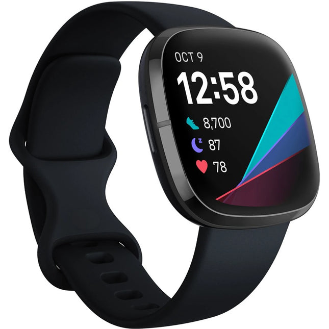 Fitbit Sense Advanced Smartwatch with Tools for Heart Health, Stress Management & Skin Temperature Trends (Black Strap, Regular)