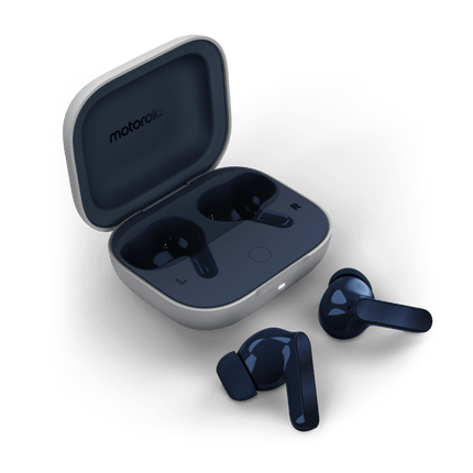 moto buds with Hi-Res Audio, Large 12.4mm driver, 42 hrs playback & IPx4 rating Bluetooth Headset  (Starlight Blue, True Wireless)
