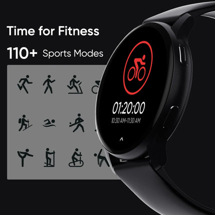 DIZO Watch R AMOLED with 45 mm Dial Size (Matte Black Strap, Free Size)