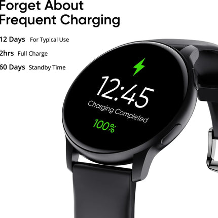 DIZO Watch R AMOLED with 45 mm Dial Size (Matte Black Strap, Free Size)