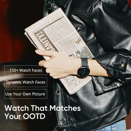 DIZO Watch R AMOLED with 45 mm Dial Size (Matte Black Strap, Free Size)