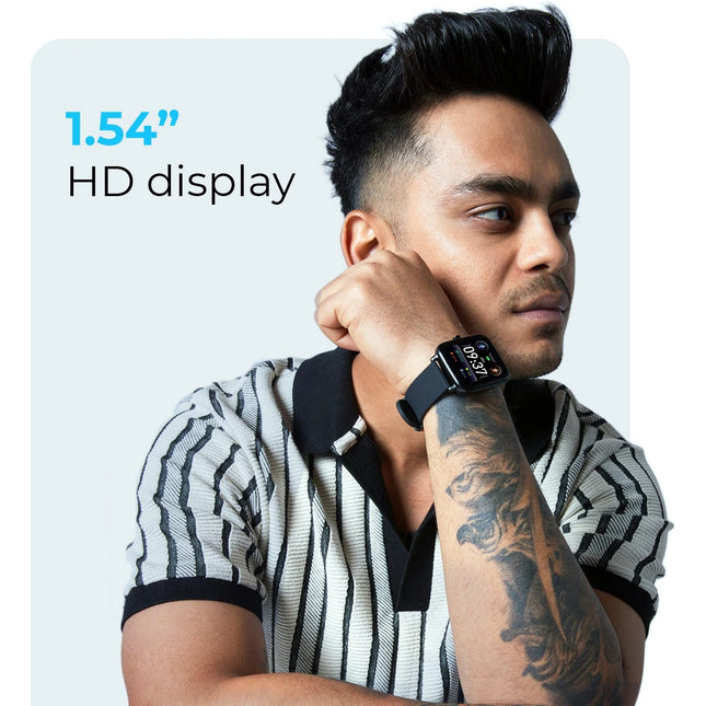 DEFY Space fit 1.54'' HD Display with Real time Temperature Sensor and SPO2 Smartwatch (Blue Strap, Free Size)