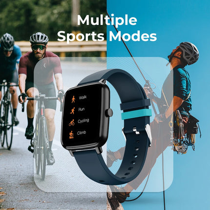 DEFY Space fit 1.54'' HD Display with Real time Temperature Sensor and SPO2 Smartwatch (Blue Strap, Free Size)