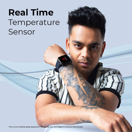 DEFY Space fit 1.54'' HD Display with Real time Temperature Sensor and SPO2 Smartwatch (Blue Strap, Free Size)