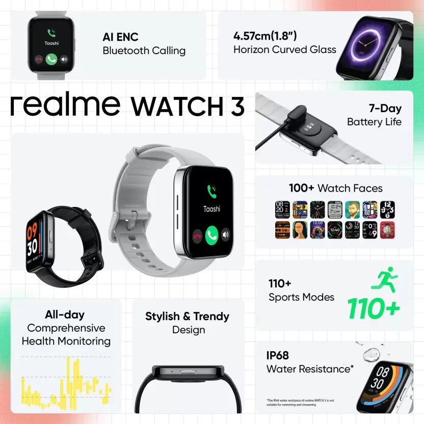 realme Watch inch Horizon Curved Display with Bluetooth