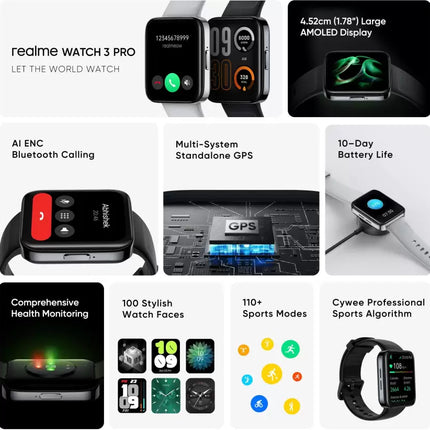realme Watch 3 Pro 1.78" AMOLED with BT Calling & GPS Smartwatch