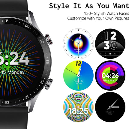 DIZO Watch R Talk, Amoled Display with Calling & 10 days battery (Black Strap, Free Size)