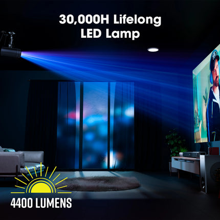 ZEBRONICS Zeb - Pixaplay 12 (4000 lm / 1 Speaker / Remote Controller) LED Projector, Dolby Audio, FHD 1080p Support, 4000 Lumens, 200" Screen, BT, 2x USB, HDMI, AV, AUX, Built in Speaker, Remote Control (Pixaplay 12) Projector (Black)