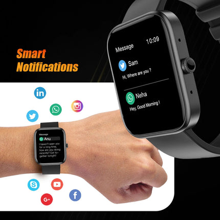 Fire-Boltt Ninja Call 2 with 46.5mm (1.83) display,Bluetooth Calling with 27 Sports Modes Smartwatch (Black Strap, Free Size)