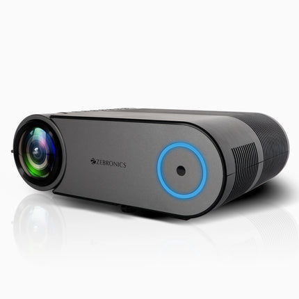 ZEBRONICS Zeb - Pixaplay 12 (4000 lm / 1 Speaker / Remote Controller) LED Projector, Dolby Audio, FHD 1080p Support, 4000 Lumens, 200" Screen, BT, 2x USB, HDMI, AV, AUX, Built in Speaker, Remote Control (Pixaplay 12) Projector (Black)