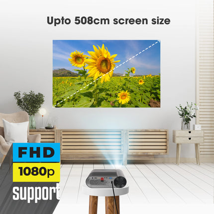 ZEBRONICS Zeb - Pixaplay 12 (4000 lm / 1 Speaker / Remote Controller) LED Projector, Dolby Audio, FHD 1080p Support, 4000 Lumens, 200" Screen, BT, 2x USB, HDMI, AV, AUX, Built in Speaker, Remote Control (Pixaplay 12) Projector (Black)
