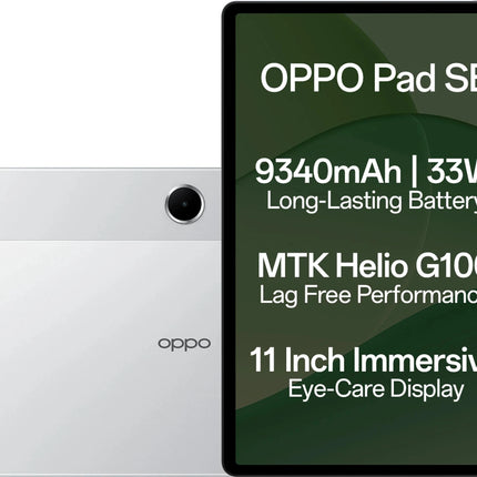 OPPO Pad SE with SUPERVOOC Charger 10.95 inch with Wi-Fi+4G Gaming MediaTek Helio G100 Tablet