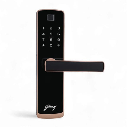Godrej Smart Lock I Catus Touch Plus I Digital Lock for Wooden Door I 4in1 Access I Fingerprint | RFID I PIN Access I Mechanical Key I 3 Dead Bolts