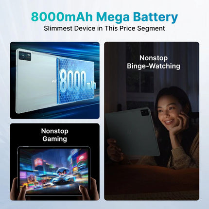 Ai+ PulseTab 6 GB RAM 128 GB ROM 10.95 inch with Wi-Fi+4G Gaming MediaTek Helio G88 Octa Core Tablet (Lightest Sky)